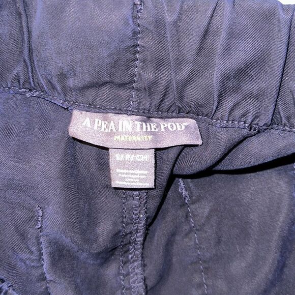 A PEA IN THE POD S Navy Crop Cuffed Lightweight Lyocell Cargo Pants - Picture 11 of 13